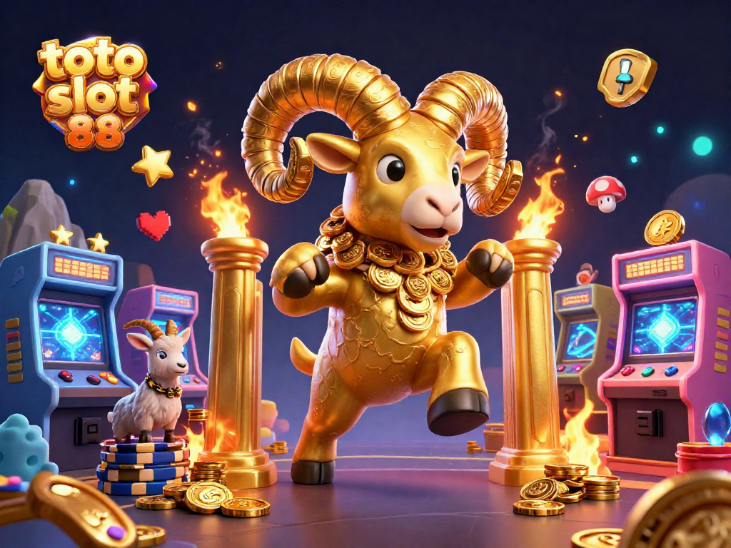 Experience high-stakes action at toto slot 88 with dynamic golden ram and vibrant slot elements.
