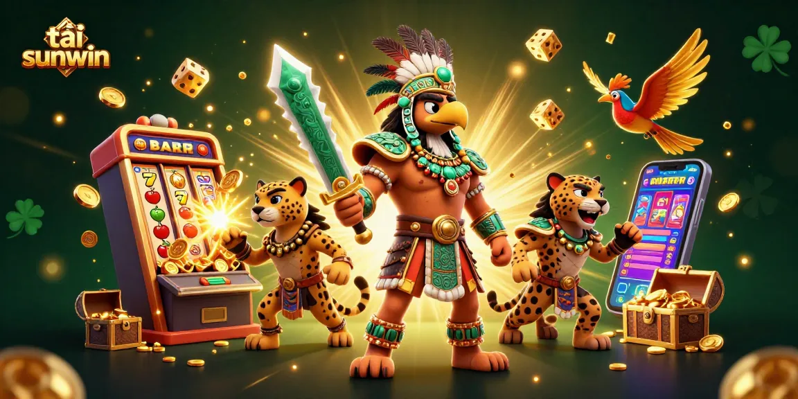 Experience thrilling gameplay with tải sunwin, featuring Aztec warriors and dynamic casino elements.