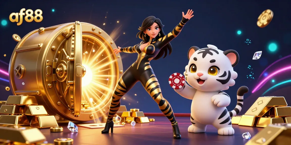 Bet on af88 with excitement as the stunning casino-themed 3D illustration showcases high-energy gameplay and vibrant action.