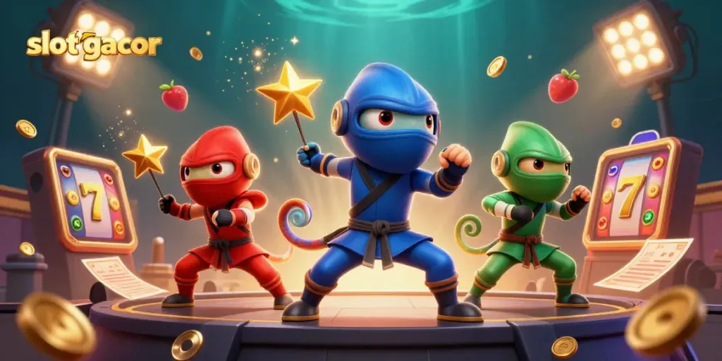 Tim ninja chameleon beraksi dengan elemen slot gacor di kasino.