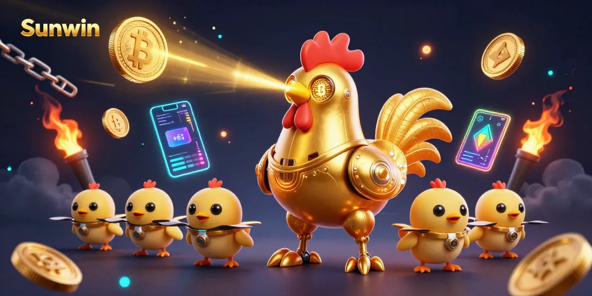 Engage in thrilling gaming experiences with Sunwin's vibrant 3D illustration of casino adventures.