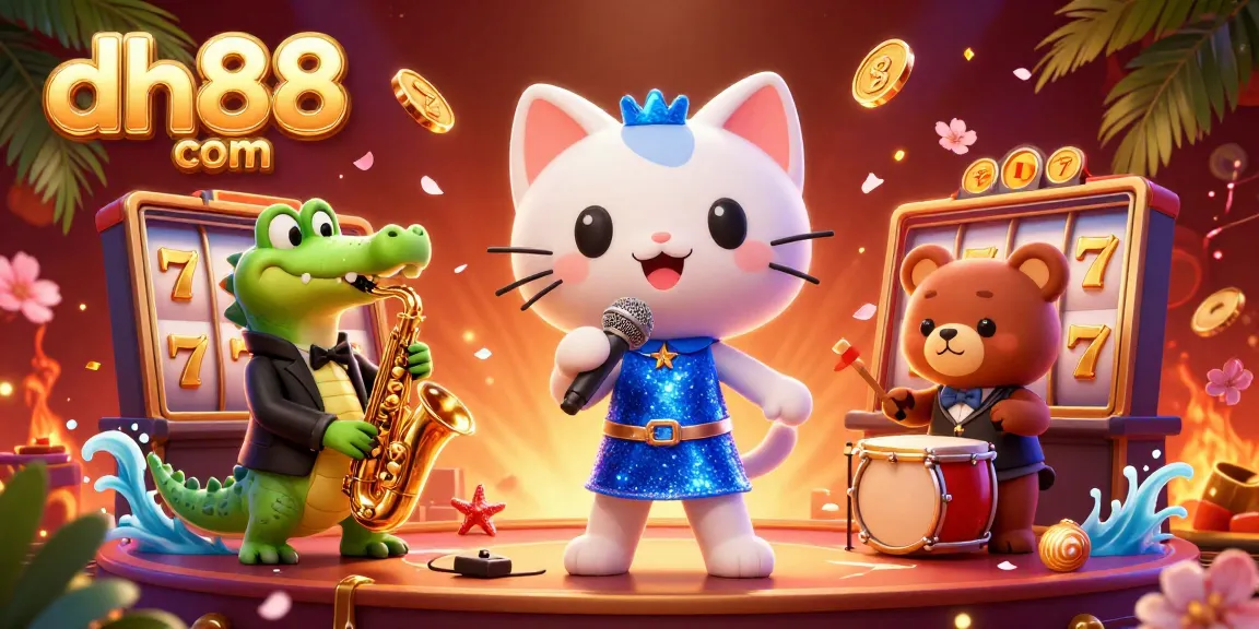 Experience the excitement of dh88 com with a captivating casino-themed illustration featuring animated characters and vibrant elements.