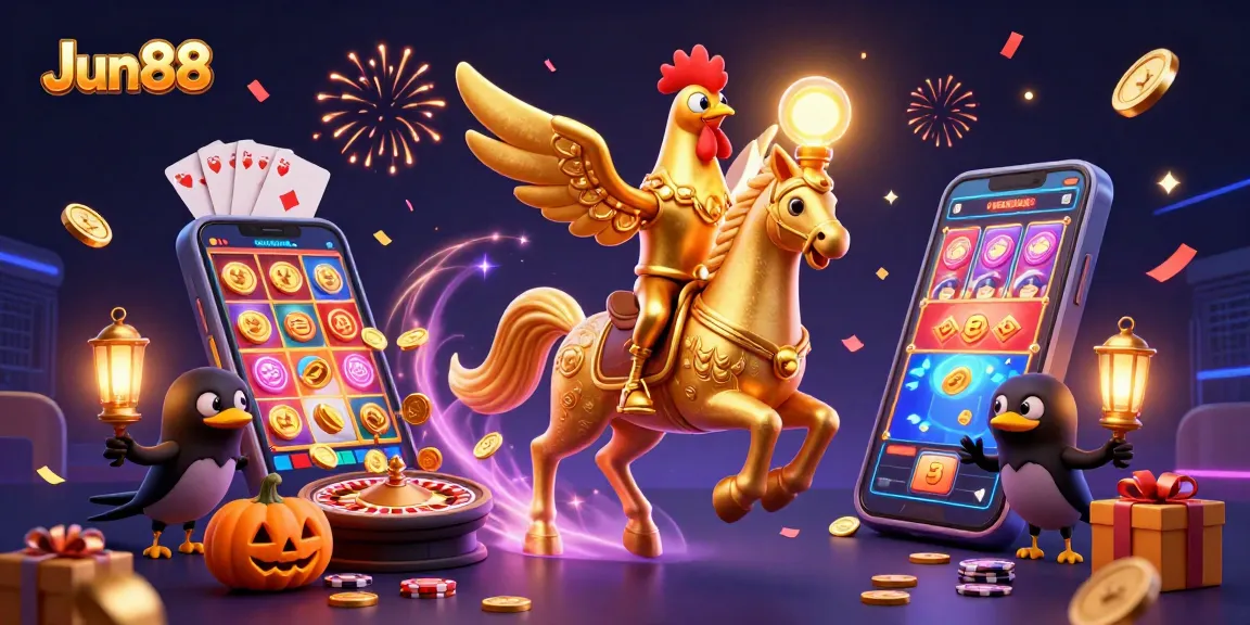 Experience thrilling moments at Jun88 casino with a festive scene highlighting gaming excitement.