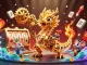 Experience the excitement of yaar win with a golden dragon and slot reels in a dynamic casino scene.