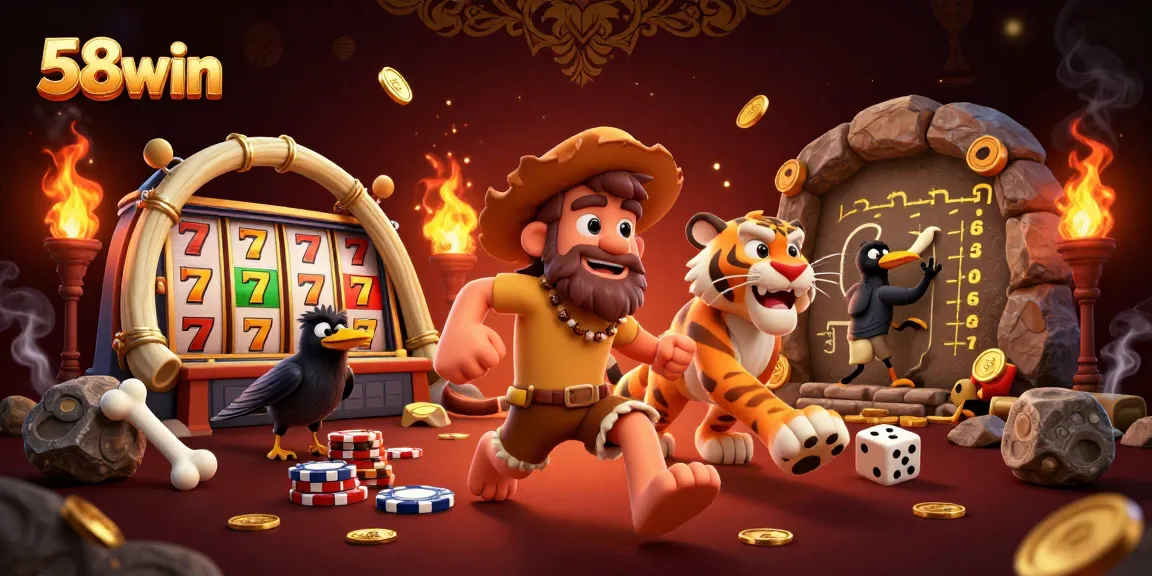 Experience the thrill of 58win with prehistoric casino action featuring unique characters and dynamic slot games.
