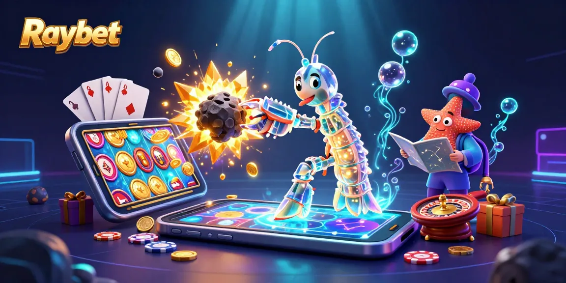 Experience thrilling wins at Raybet with a vibrant 3D casino scene full of exciting game elements.