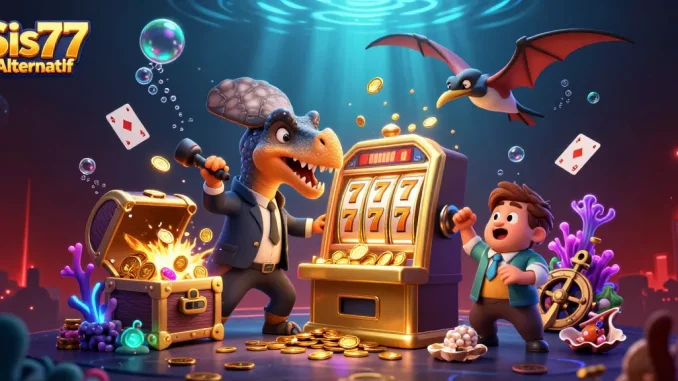 Slot jackpot menarik dan menggiurkan di Sis77 Alternatif dengan dinosaurus dan elemen kasino lainnya