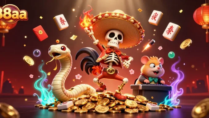 Experience exhilarating wins with 88aa, featuring thrilling characters celebrating big wins in a vibrant casino.