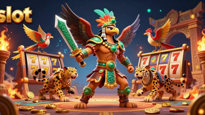 Slot gacor yang memikat dalam suasana penuh atmosfer, menampilkan kombinasi karakter dan elemen kasino