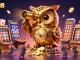 Experience open88 bet with vibrant casino action featuring a clockwork owl and charming patrons.