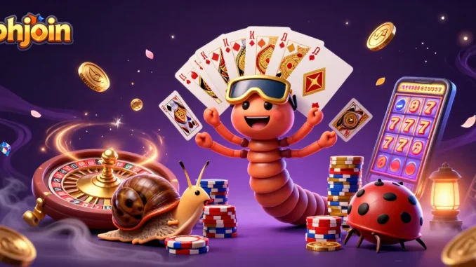 Experience the thrill of winning at phjoin with vibrant casino games and animated characters.