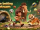 Enjoy online betting Vietnam through this vibrant 3D illustration featuring an exciting prehistoric casino scene.