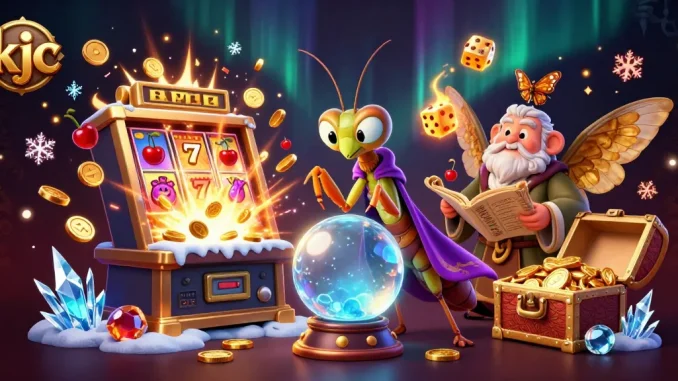 KJC showcases a vibrant gambling scene with a fortune teller, moth librarian, and dynamic casino elements.