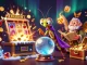 KJC showcases a vibrant gambling scene with a fortune teller, moth librarian, and dynamic casino elements.