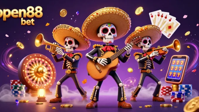 Experience the thrills of open88 bet with vibrant characters and rich casino elements.