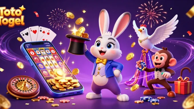 Toto Togel mempersembahkan momen menegangkan dengan kelinci, burung merpati, dan monyet dalam permainan kasino yang meriah.