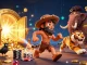 Experience C168 at a prehistoric casino with caveman and sabertooth tiger in a dazzling scene.