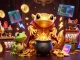 Experience exhilarating gameplay at vipph with a vibrant 3D illustration showcasing magical gold transmutation and crypto coins.
