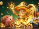 DA88 reveals treasures in a vibrant, dynamic casino scene with magical golden elements and sparkles.