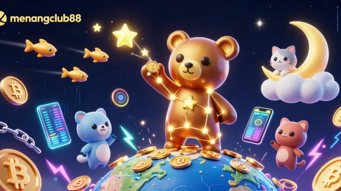 Experience thrilling wins at menangclub88 with a dazzling 3D casino scene full of vibrant action.
