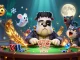 Tải game lc79 với hình ảnh vui nhộn từ quái vật bulldog và mèo sói trong casino đầy màu sắc.